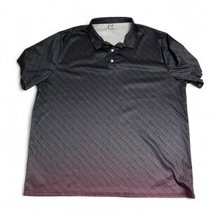 Men's Black to Red Gradient Polo Shirt